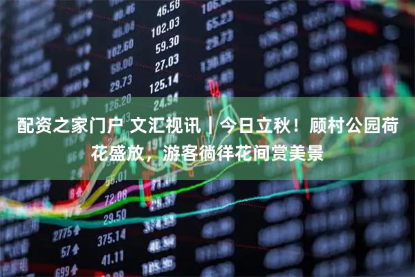 配资之家门户 文汇视讯｜今日立秋！顾村公园荷花盛放，游客徜徉花间赏美景